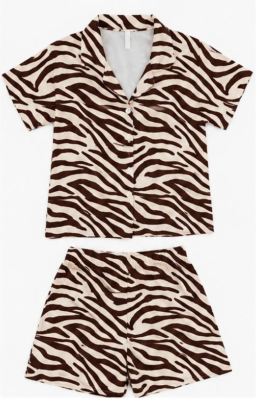 Zebra Striped Pajama Set