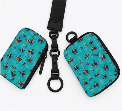 Turquoise Vintage Cowboy Dual Pouch Wristlet