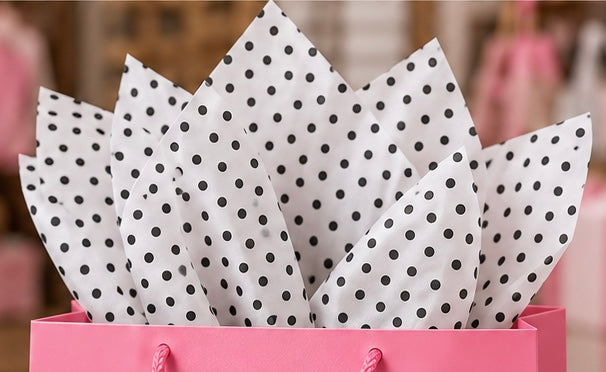 White Polka Dot Tissue Paper