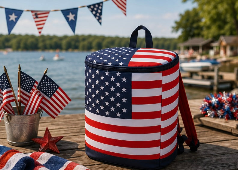 American Flag Backpack Cooler