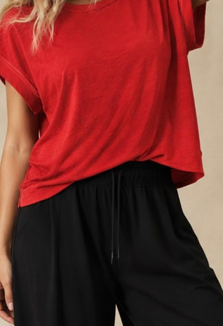 Red Cross-Back Shirt