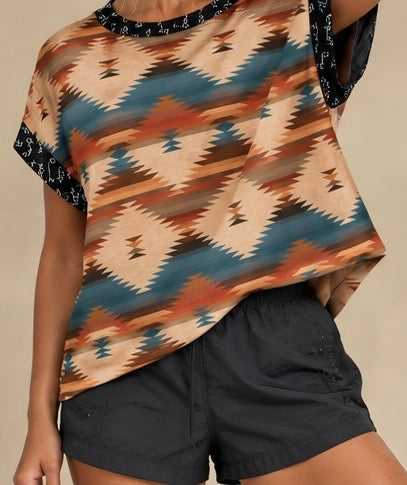 Aztec/Black Brand Cross-Back Shirt