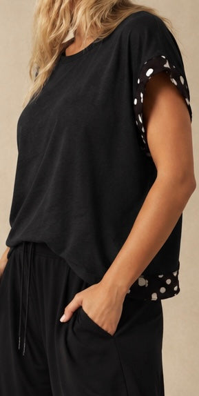 Polka Dot Cross-Back Shirt