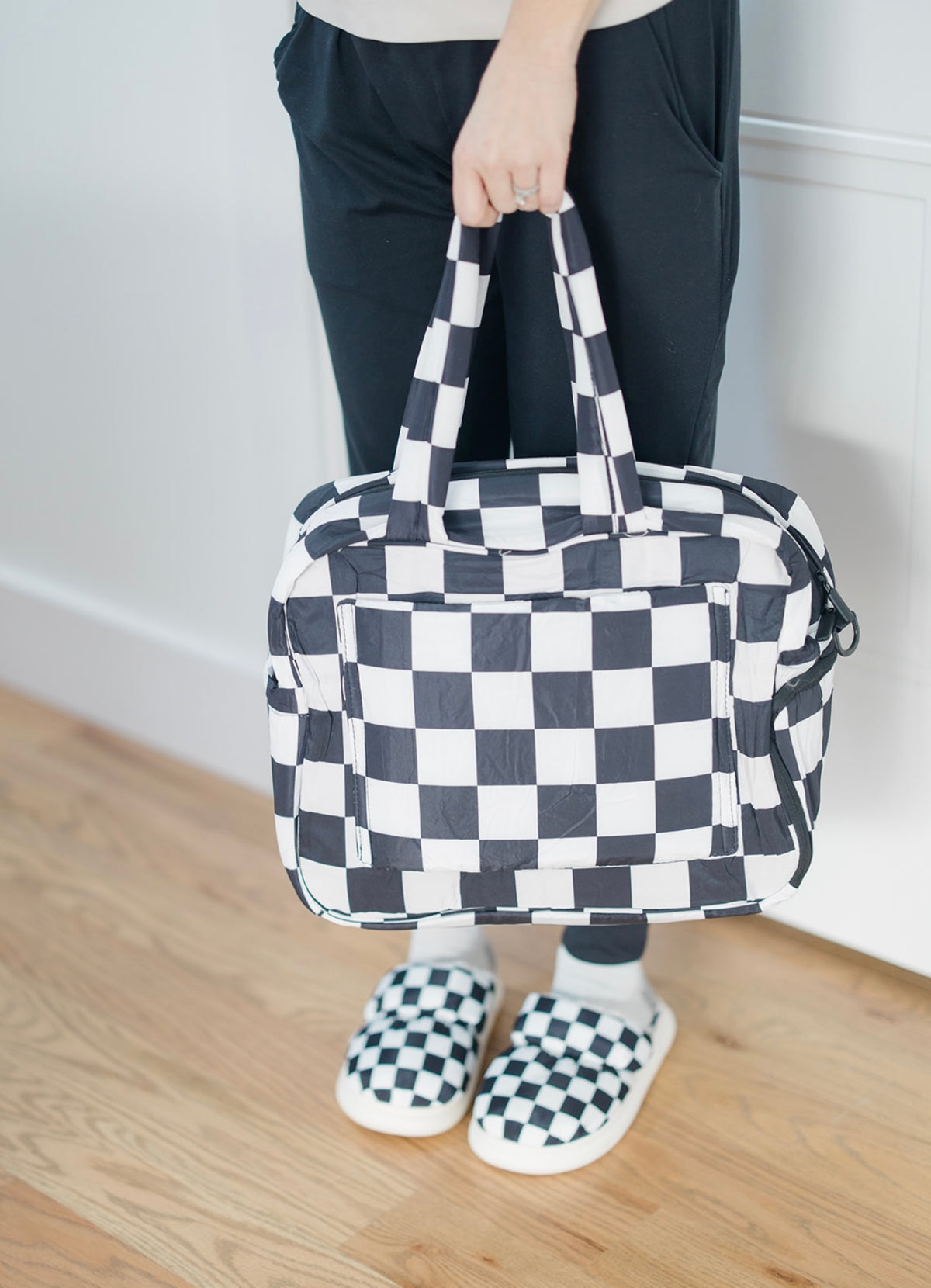 Puffer Duffel Bag in Checkerboard