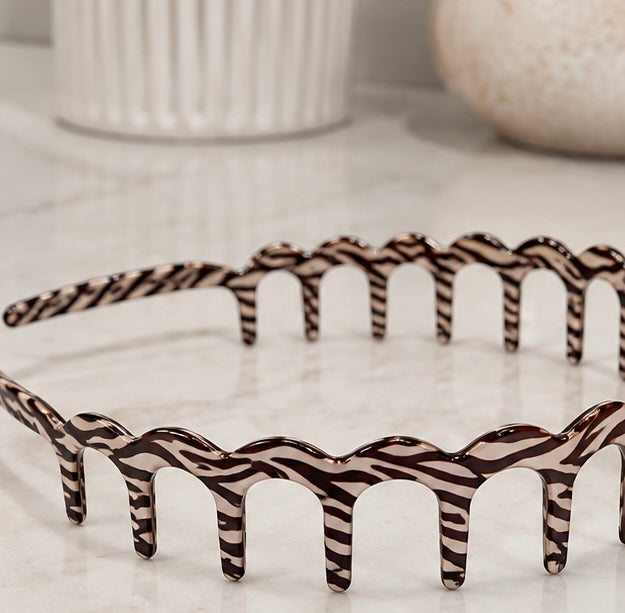Zebra Striped Zig-Zag Headband