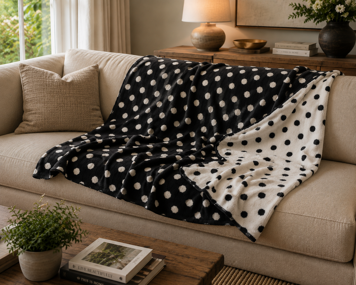 Polka Dot Throw Blanket