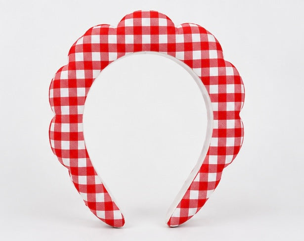 Red Gingham “Get Ready With Me” Skincare Headband