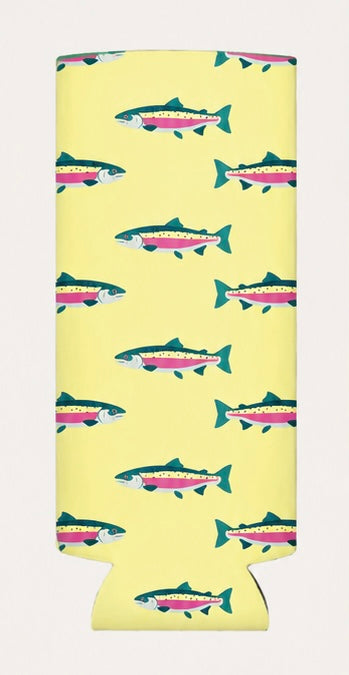 Yellow Rainbow Trout Tall Coozie 2-Pack