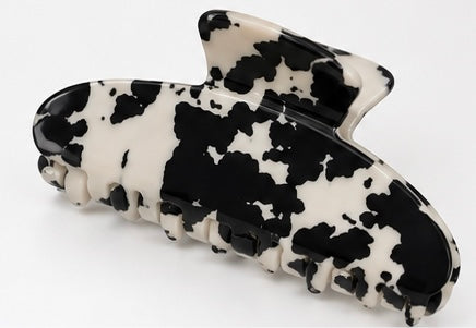 Black Cowhide Claw Clip