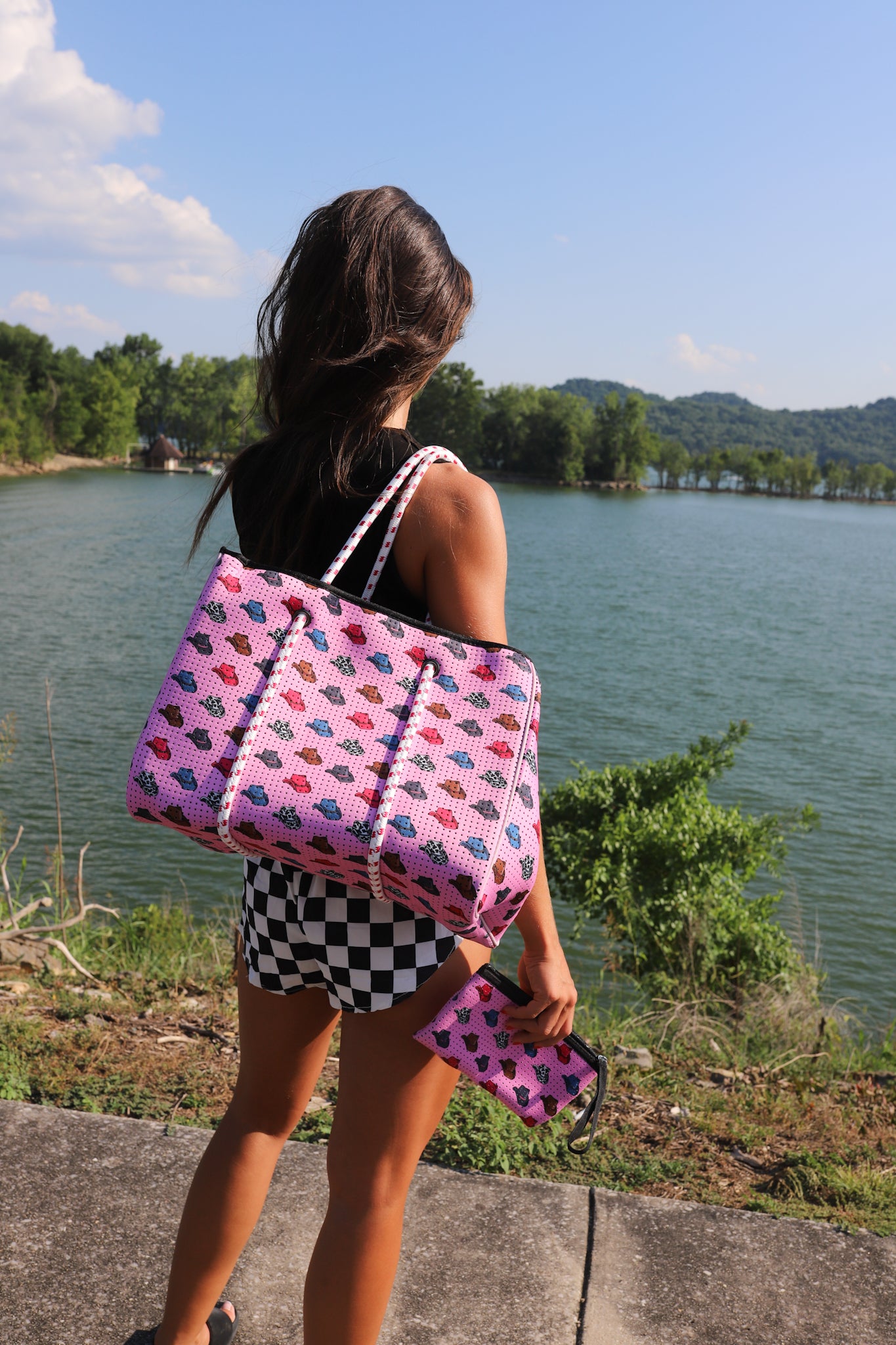 Large Tote in Pink Cowboy Hat