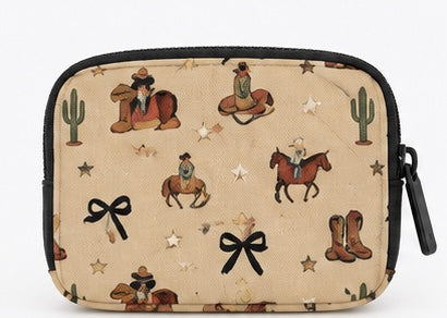 Vintage Cowboy Dual Pouch Wristlet