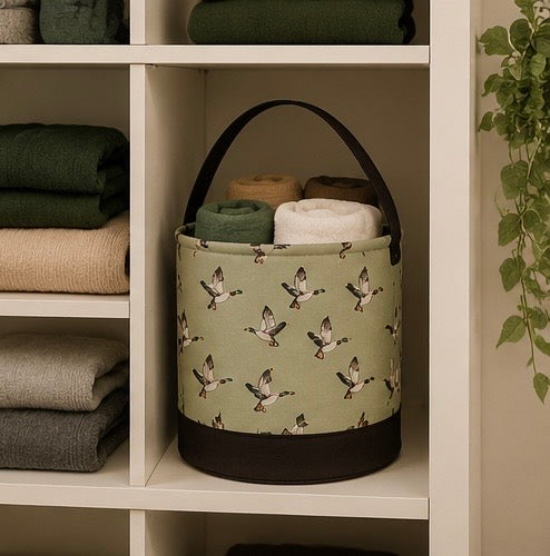 Green Duck Round Storage Bin