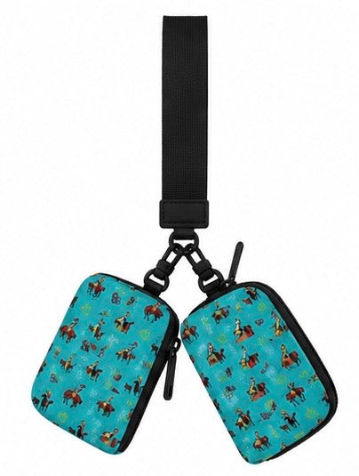 Turquoise Vintage Cowboy Dual Pouch Wristlet