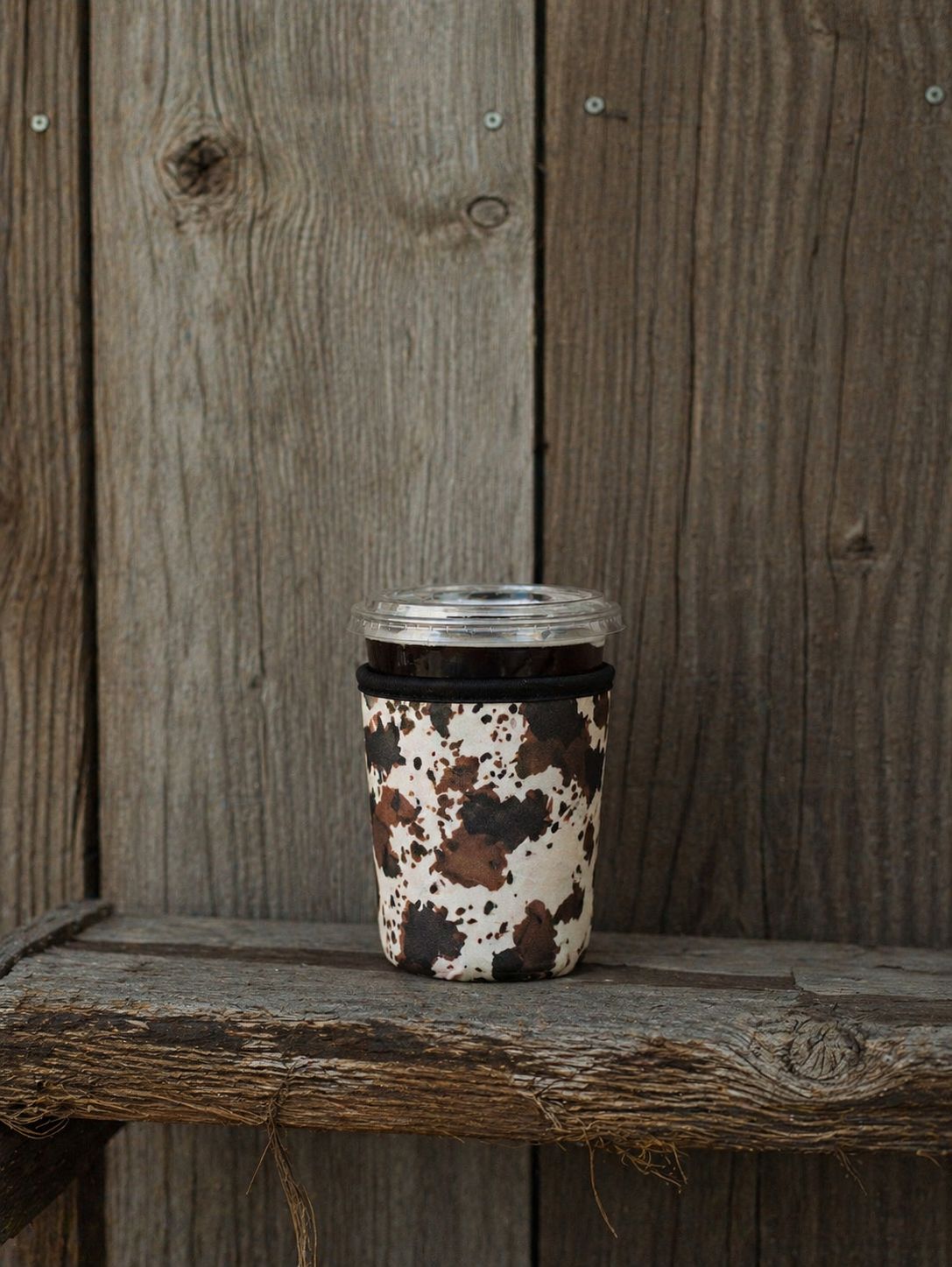 Brown Cowhide Drink Sleeve Cozy