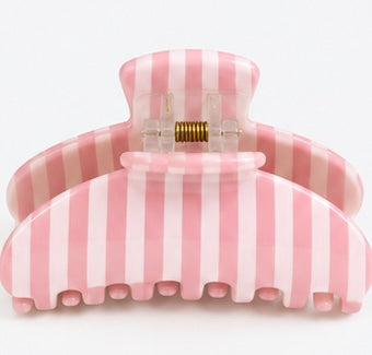 Pink Striped Claw Clip