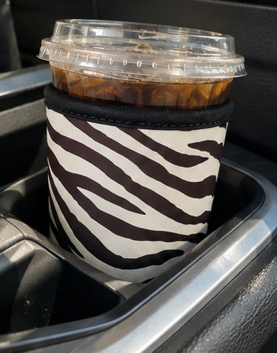 Zebra Striped Drink Sleeve Cozy