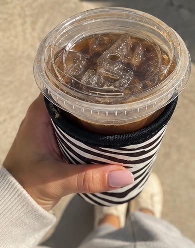 Zebra Striped Drink Sleeve Cozy