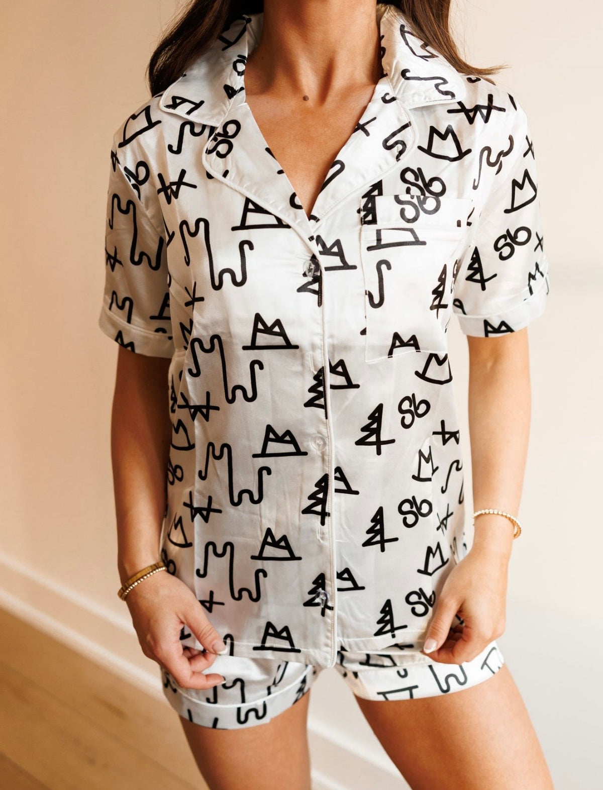 White Brand Pajama Set