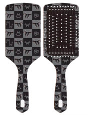 Bow Black Brand Check Hairbrush