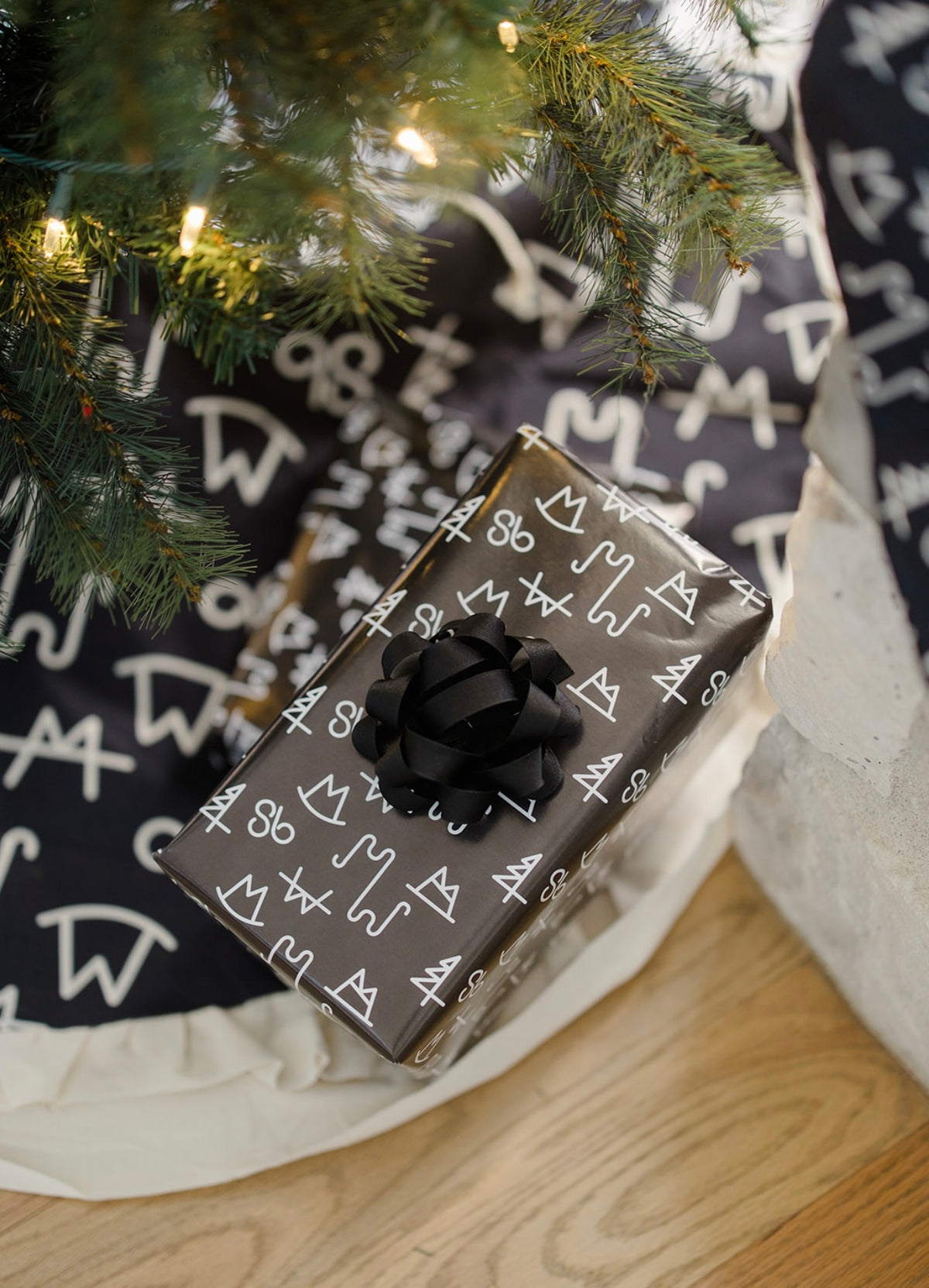 Black Brand Wrapping Paper
