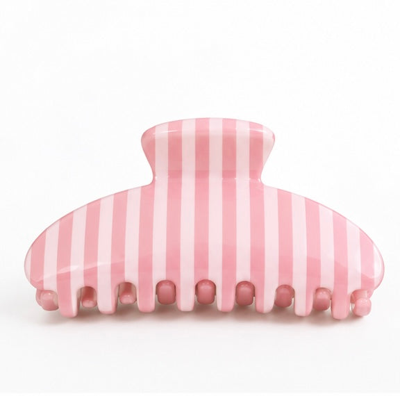 Pink Striped Claw Clip