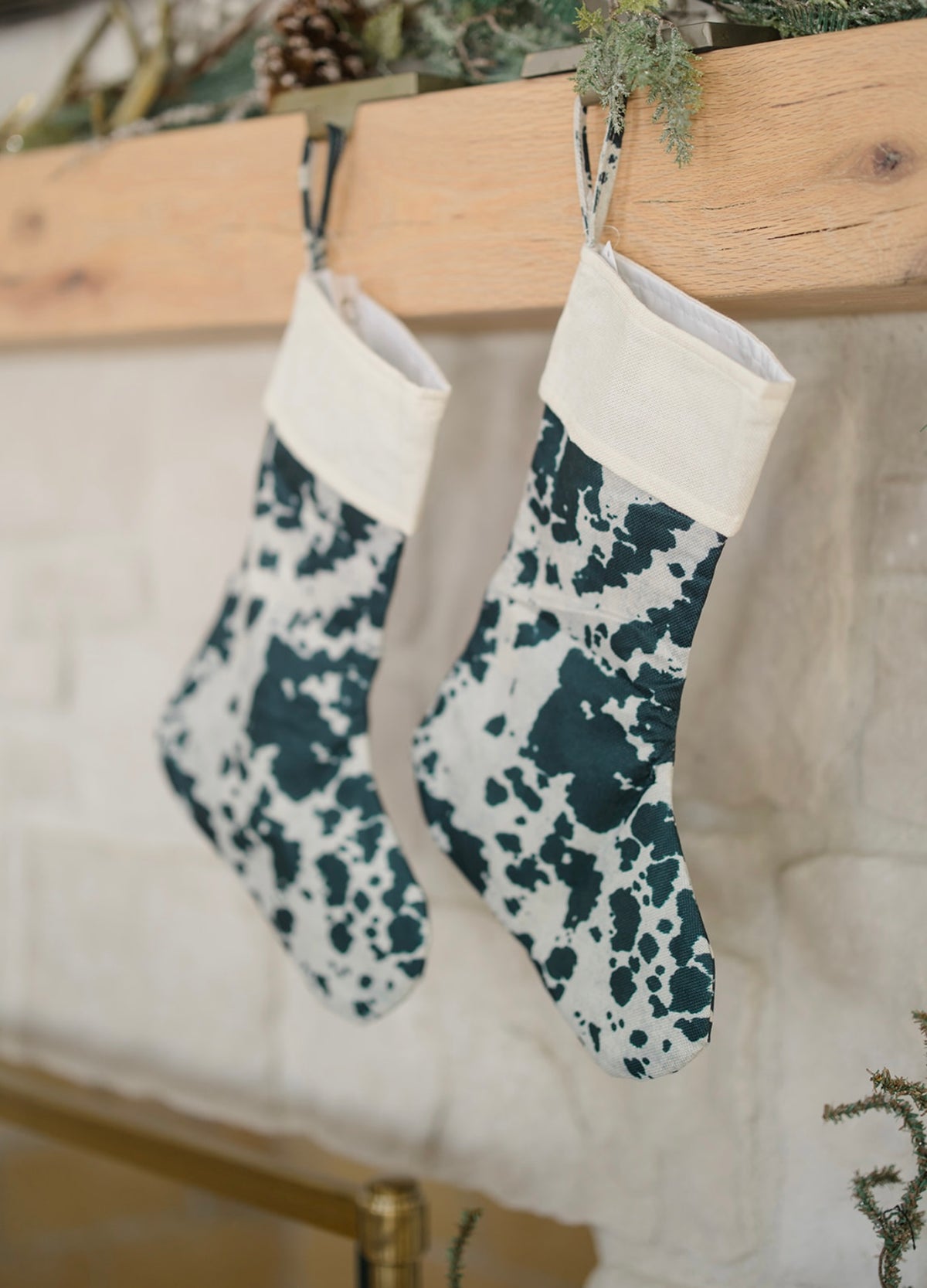 Black Cowhide Christmas Stocking