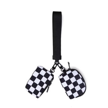Checkerboard Dual Pouch Wristlet