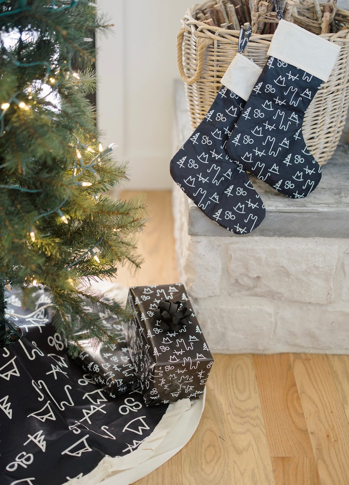 Black Brand Wrapping Paper