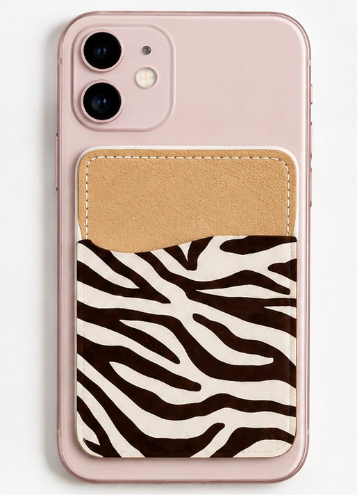 Zebra Striped Phone Pocket