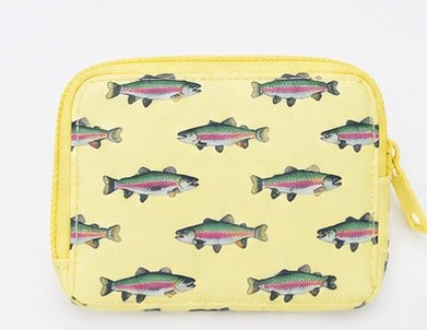 Yellow Rainbow Trout Dual Pouch Wristlet