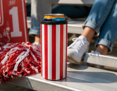 Hard Cooling Can in Red Striped