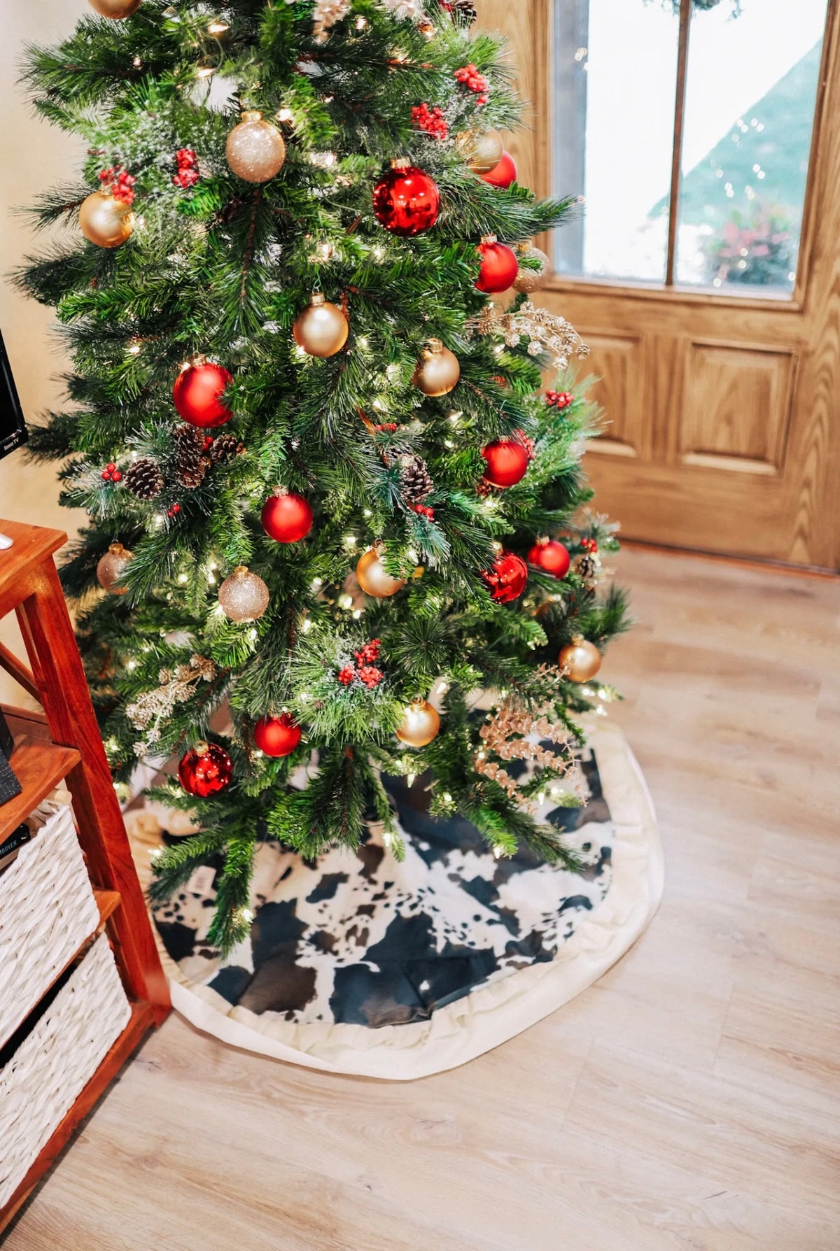 Brown Cowhide Christmas Tree Skirt