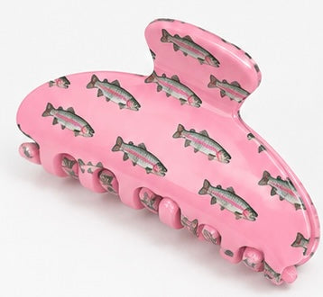 Pink Rainbow Trout Claw Clip