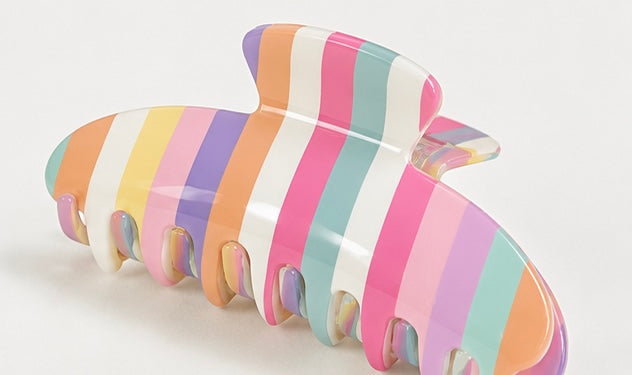 Rainbow Stripe Claw Clip