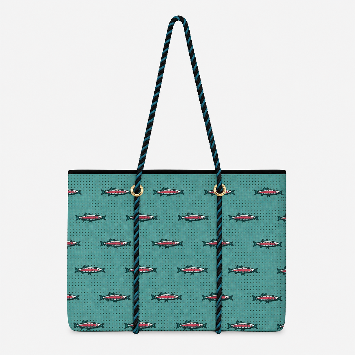 Large Tote in Blue Rainbow Trout