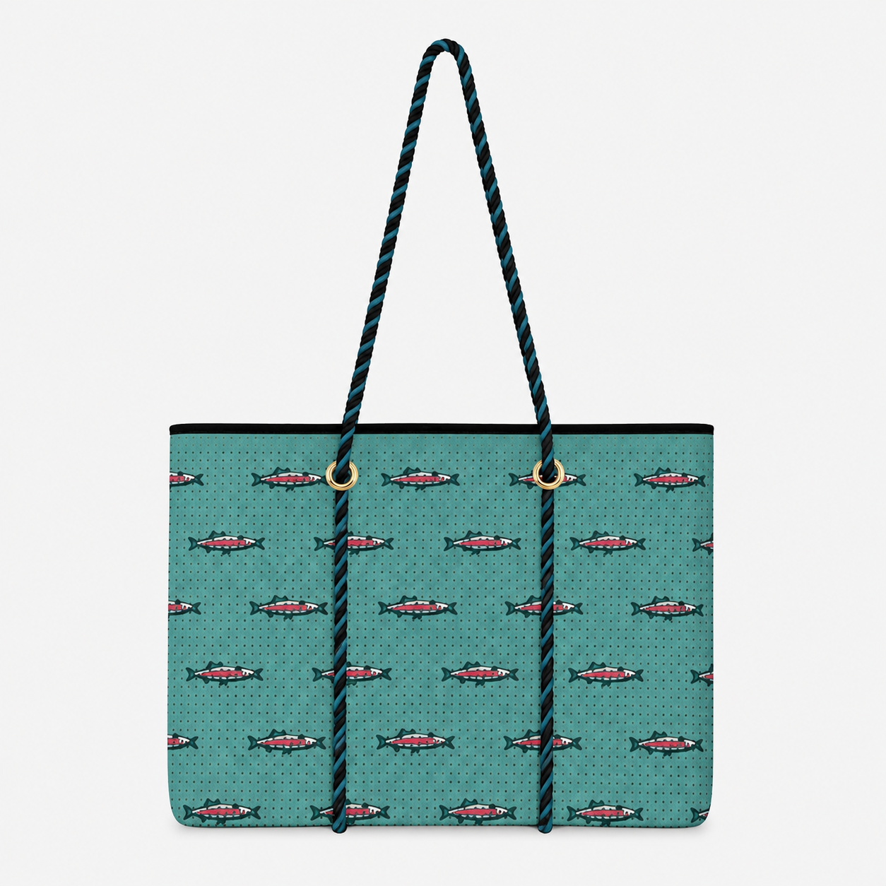 Large Tote in Blue Rainbow Trout