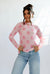Pink Howdy Sheer Mock Neck Top