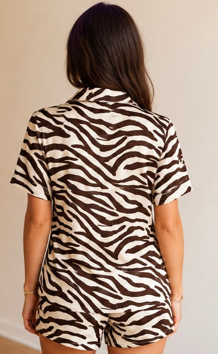 Zebra Striped Pajama Set