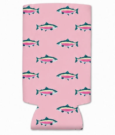 Pink Rainbow Trout Tall Coozie 2-Pack