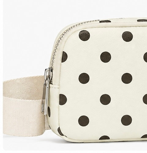 Cream Polka Dot Crossbody Bag