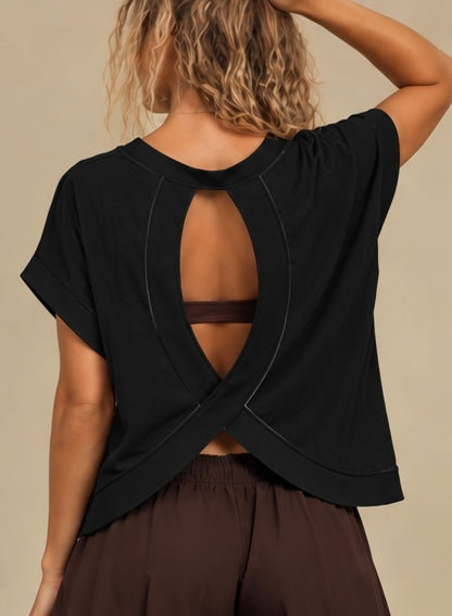Black Cross-Back Shirt
