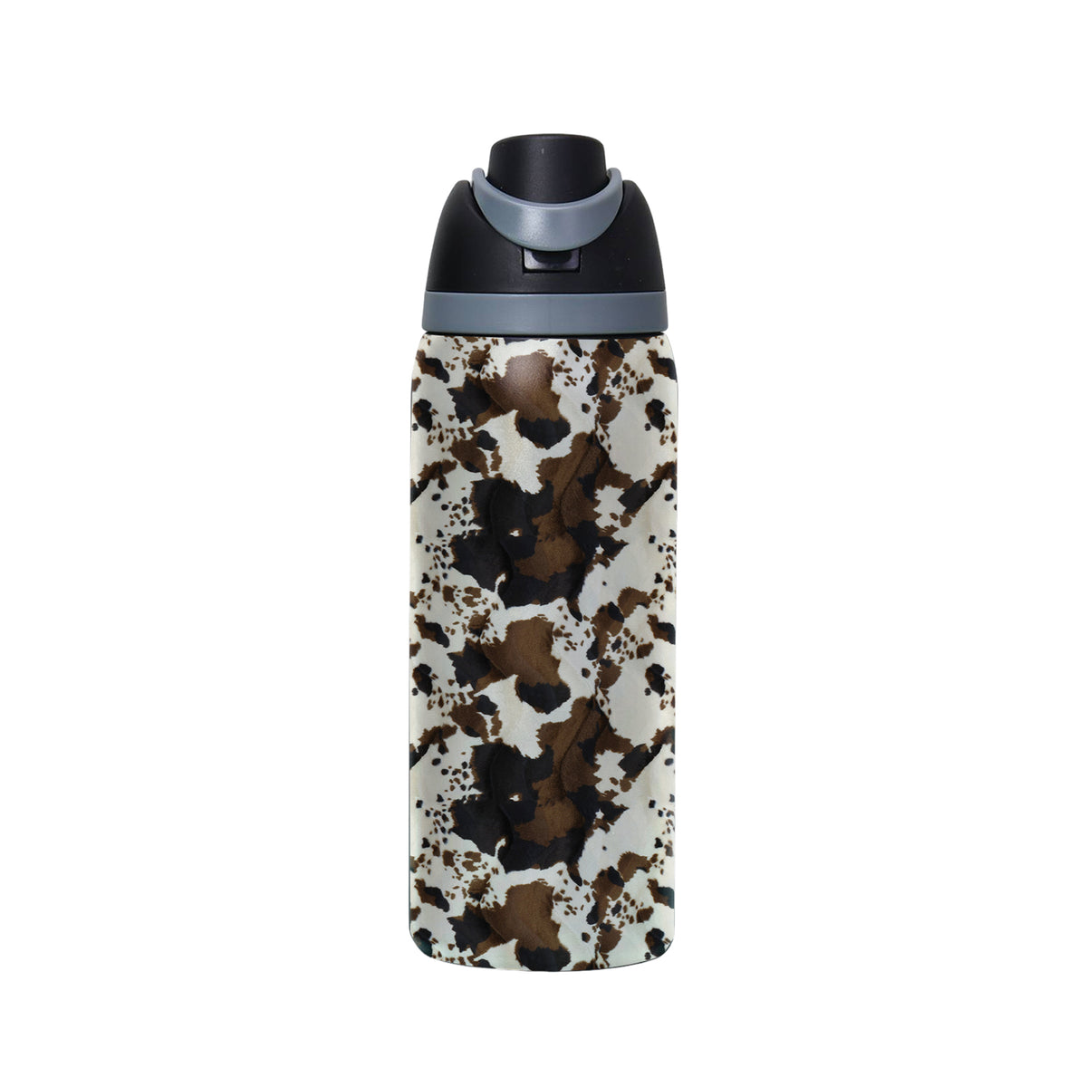 Brown Cowhide Stainless Steel Water Bottle