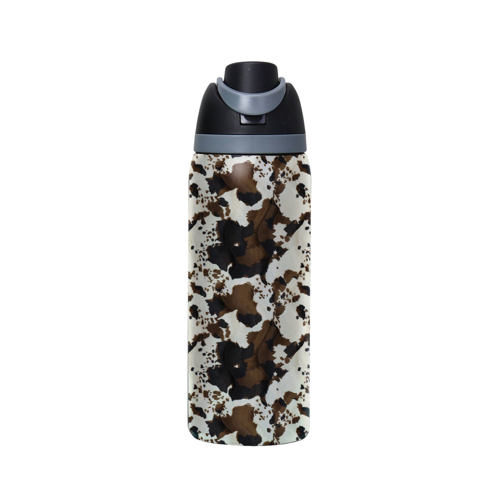 Brown Cowhide Stainless Steel Water Bottle
