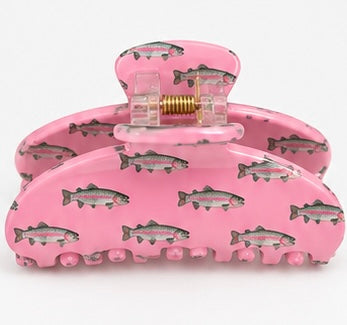Pink Rainbow Trout Claw Clip