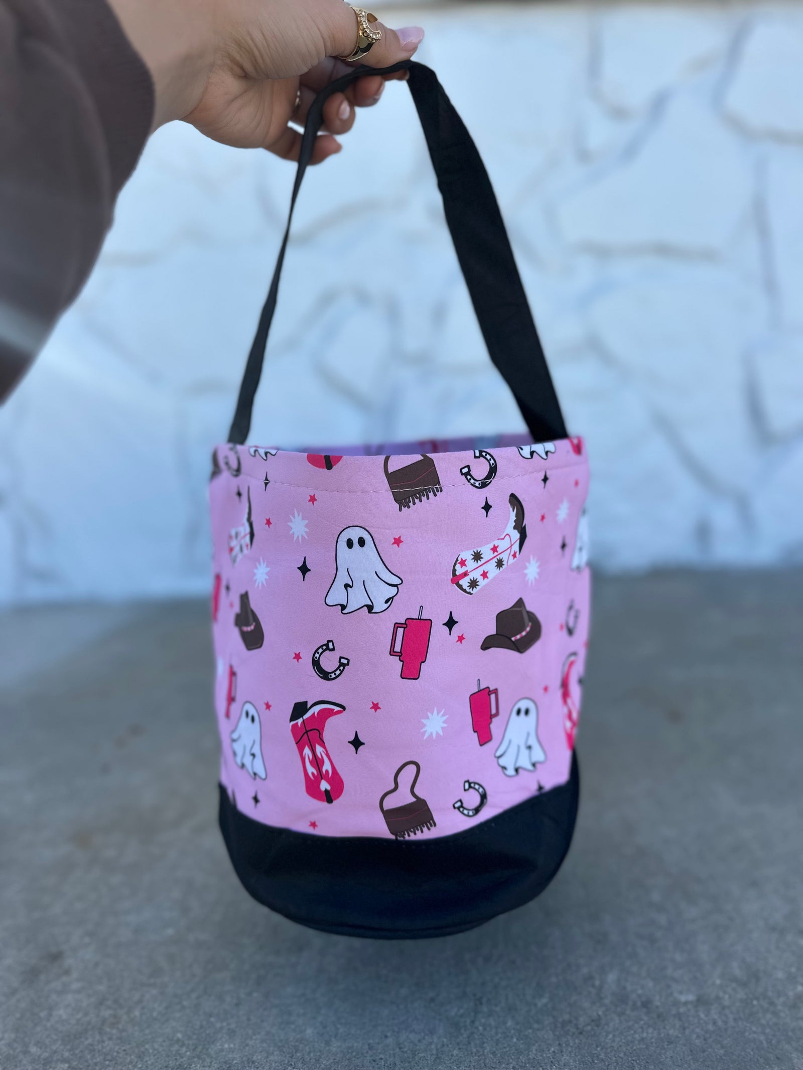 Pink Ghost Round Storage Bin