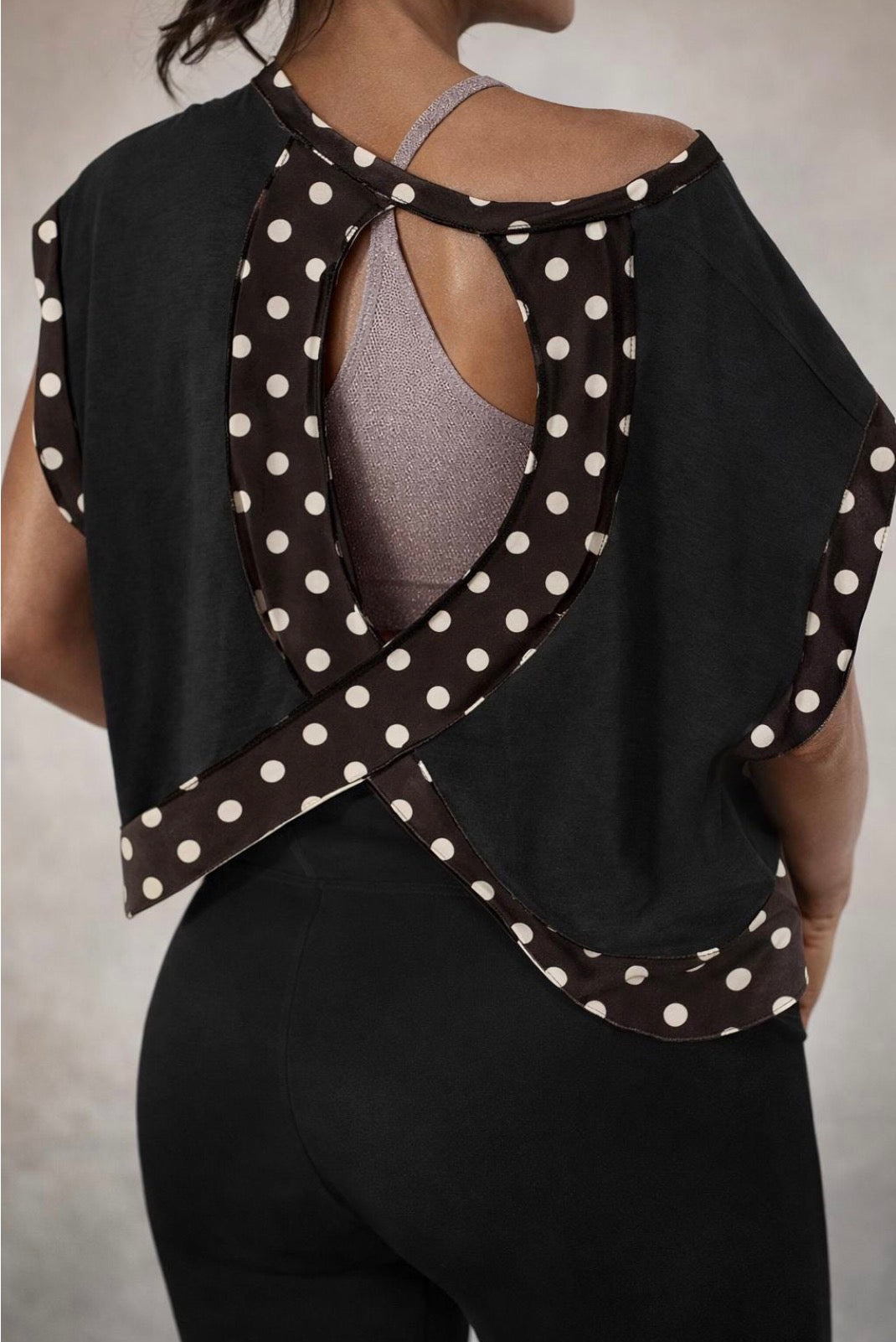 Polka Dot Cross-Back Shirt