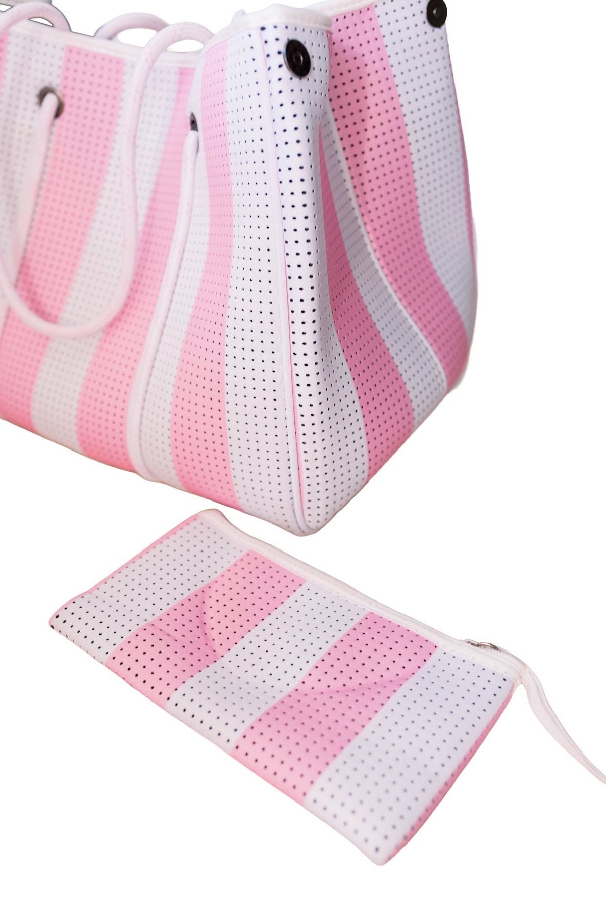 Large Tote in Pink Striped