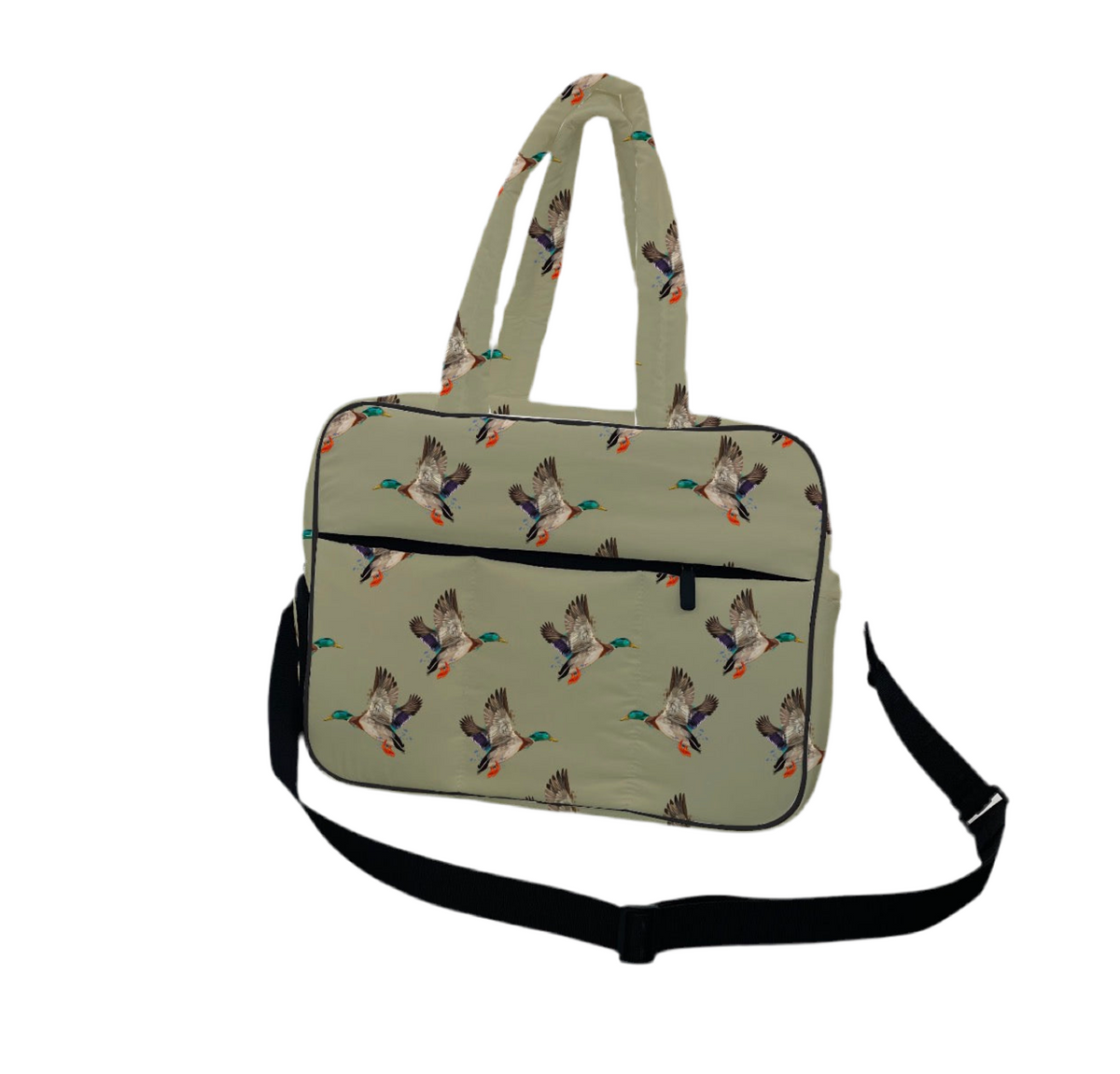 Puffer Duffel Bag in Green Duck