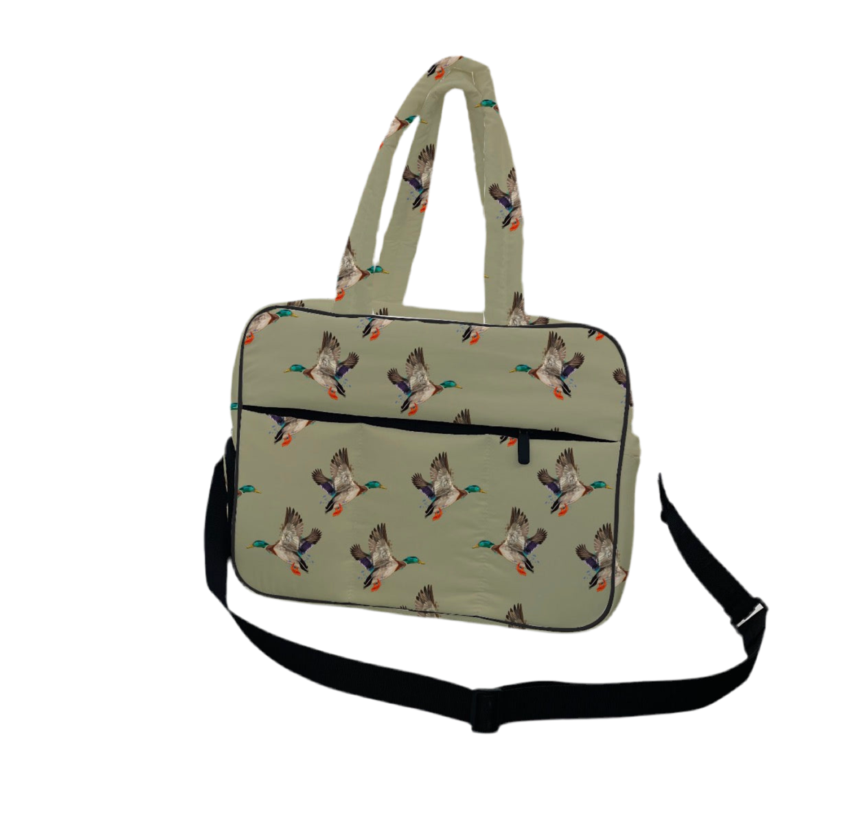 Puffer Duffel Bag in Green Duck