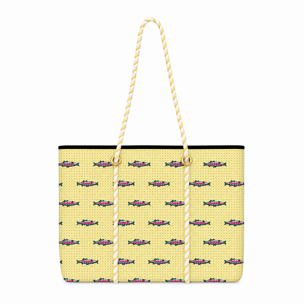 Large Tote in Yellow Rainbow Trout
